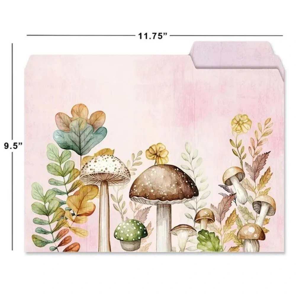 Floral and Mushroom File Folders, NWT